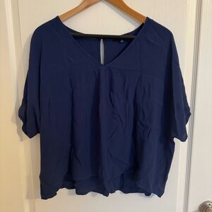Madewell Women’s Rhyme Navy Blue Boxy Short Sleeve Top
